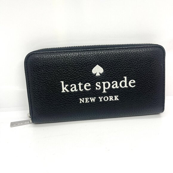 KATE SPADE NEW YORK BLACK LEATHER ZIP ACCORDION WALLET NWT LARGE CONTINENTAL - Picture 1 of 16